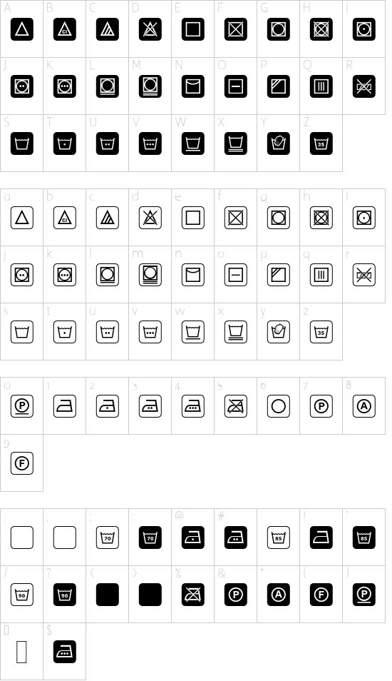 Schriftzeichen Karte