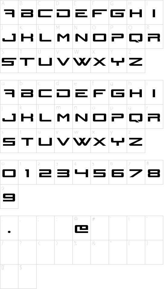 Schriftzeichen Karte