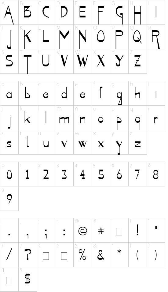 Schriftzeichen Karte