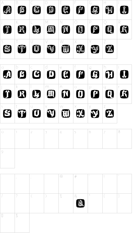 Schriftzeichen Karte