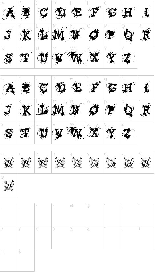 Schriftzeichen Karte