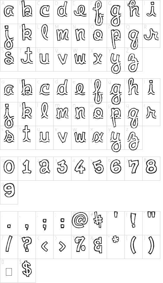 Schriftzeichen Karte