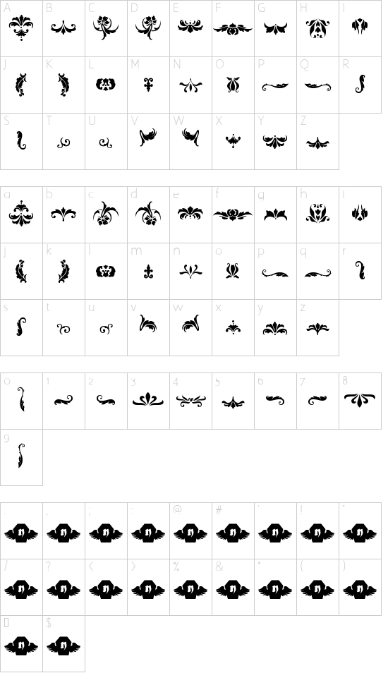 Schriftzeichen Karte