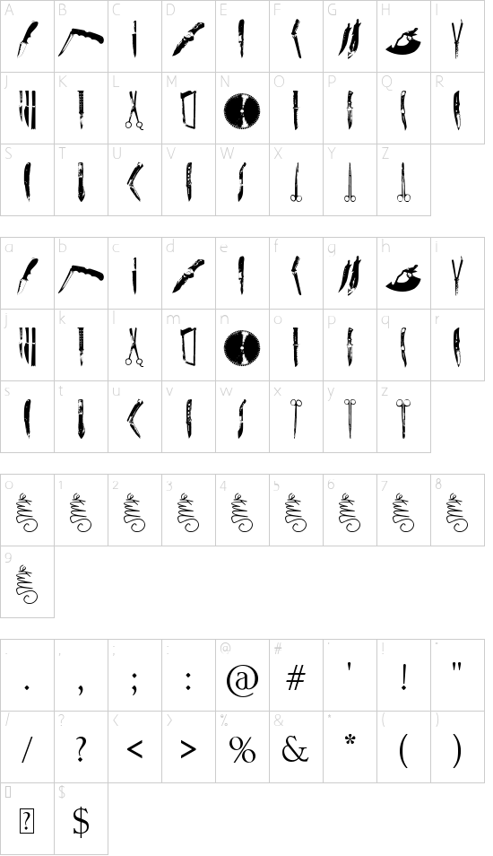 Schriftzeichen Karte