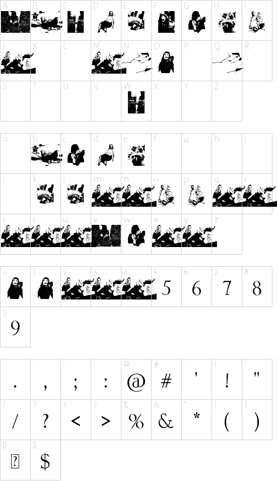 Schriftzeichen Karte