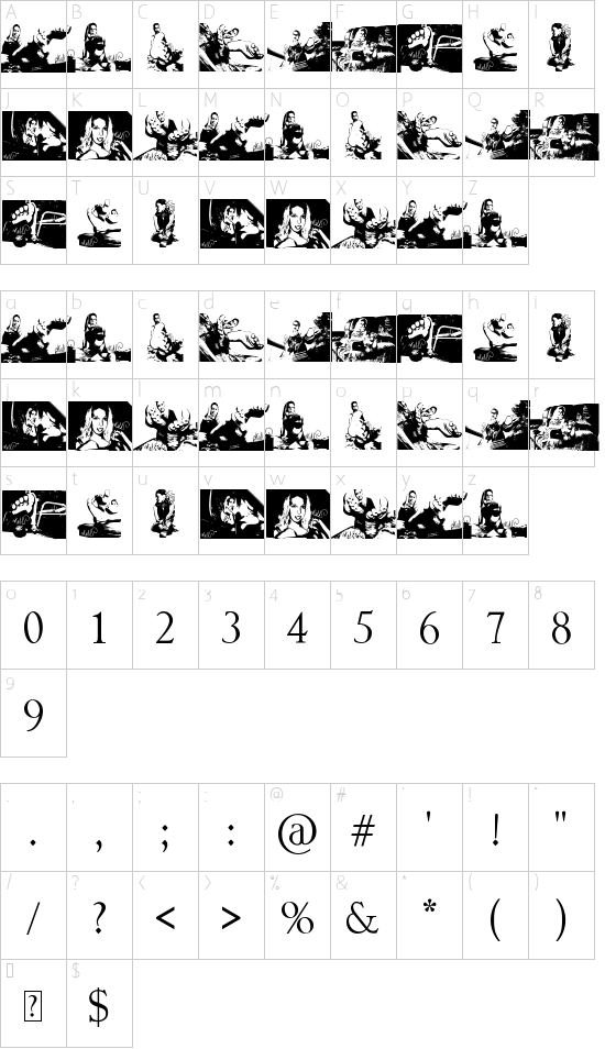 Schriftzeichen Karte