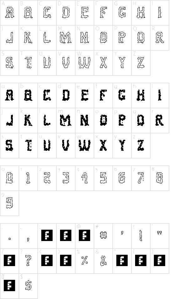 Schriftzeichen Karte