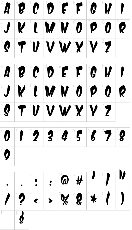 Schriftzeichen Karte