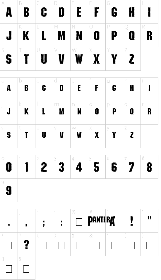 Schriftzeichen Karte