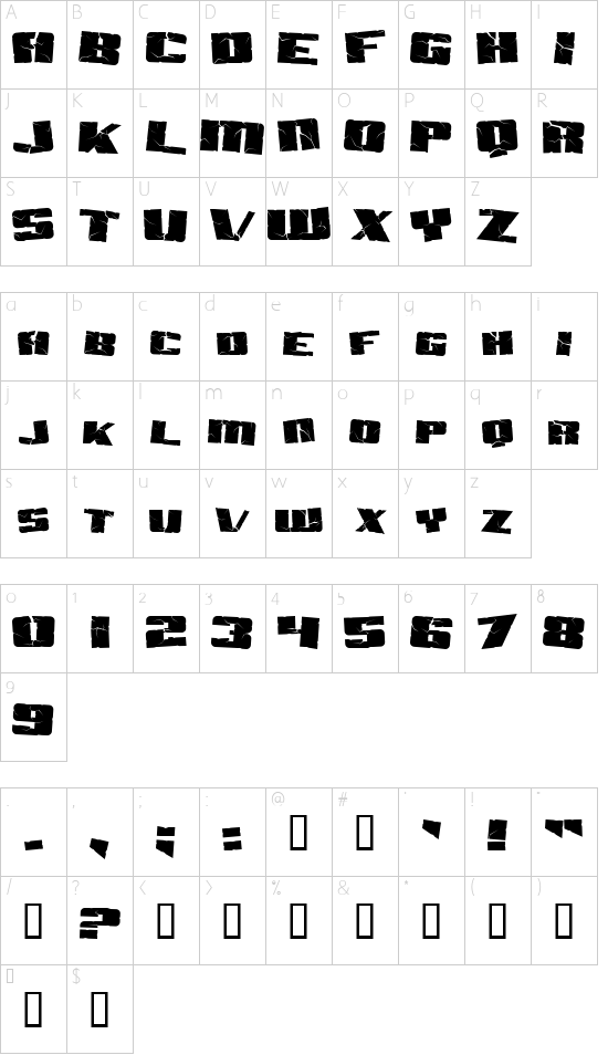 Schriftzeichen Karte