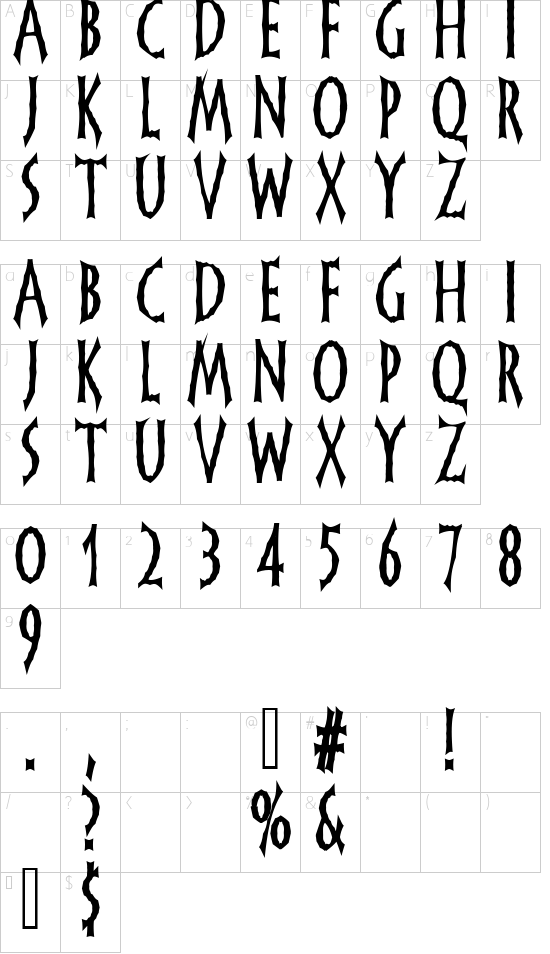 Schriftzeichen Karte