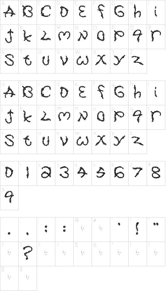 Schriftzeichen Karte