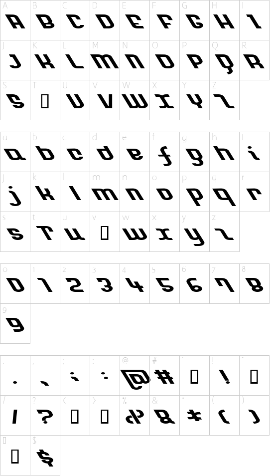 Schriftzeichen Karte
