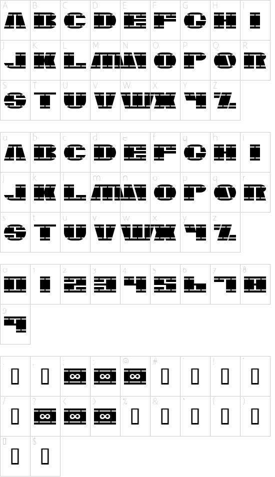 Schriftzeichen Karte