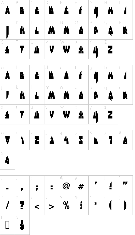 Schriftzeichen Karte