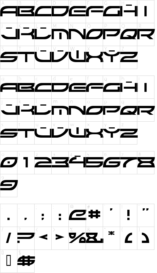 Schriftzeichen Karte