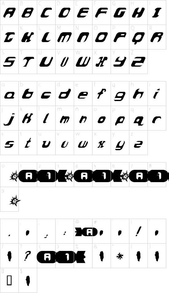 Schriftzeichen Karte