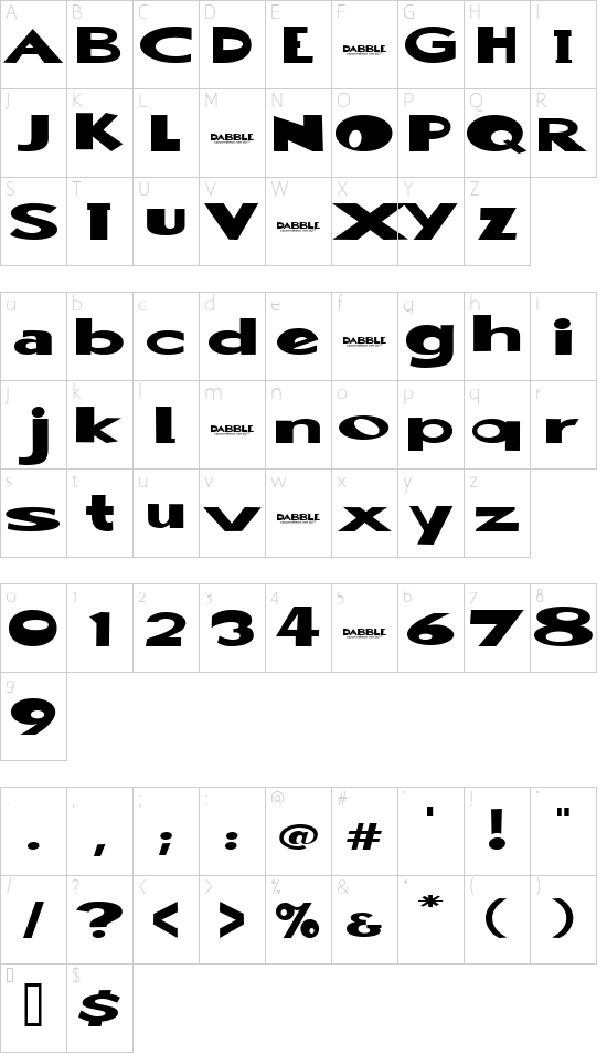 Schriftzeichen Karte