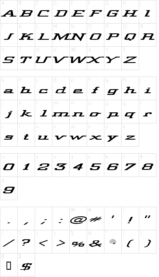 Schriftzeichen Karte