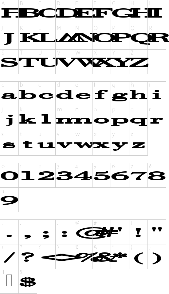 Schriftzeichen Karte