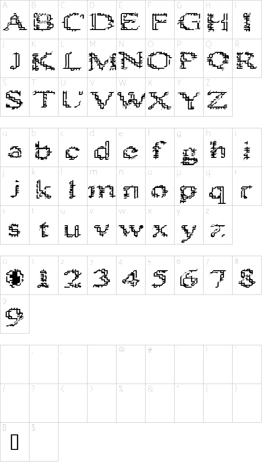 Schriftzeichen Karte