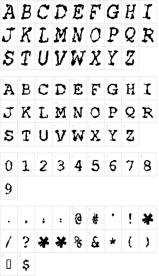 Schriftzeichen Karte