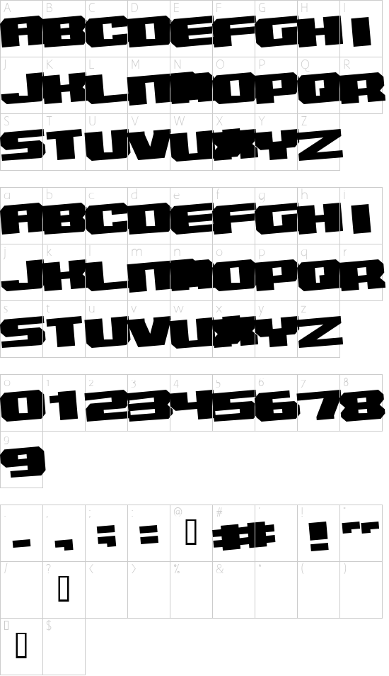 Schriftzeichen Karte