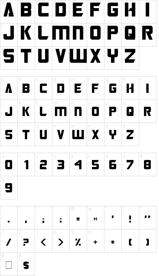 Schriftzeichen Karte