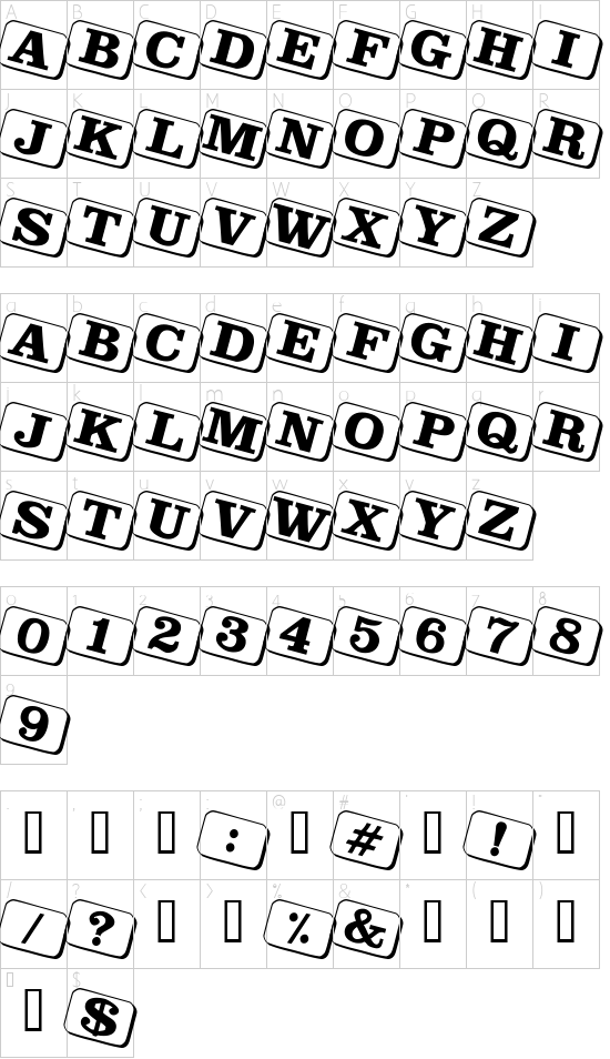 Schriftzeichen Karte