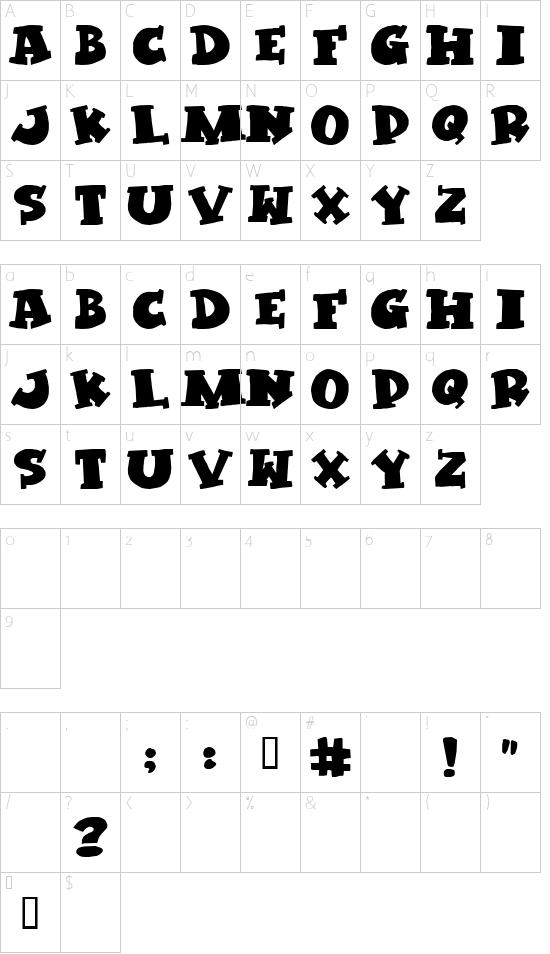 Schriftzeichen Karte