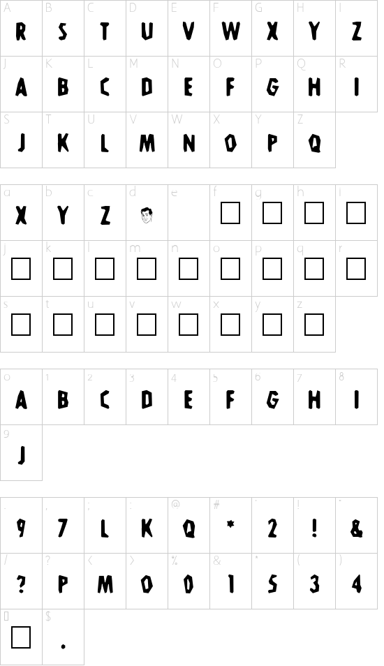 Schriftzeichen Karte