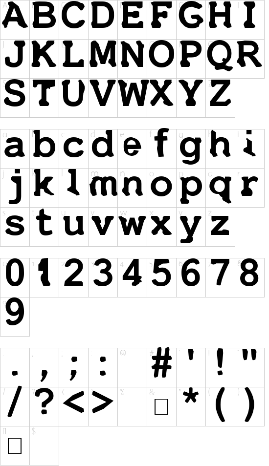 Schriftzeichen Karte