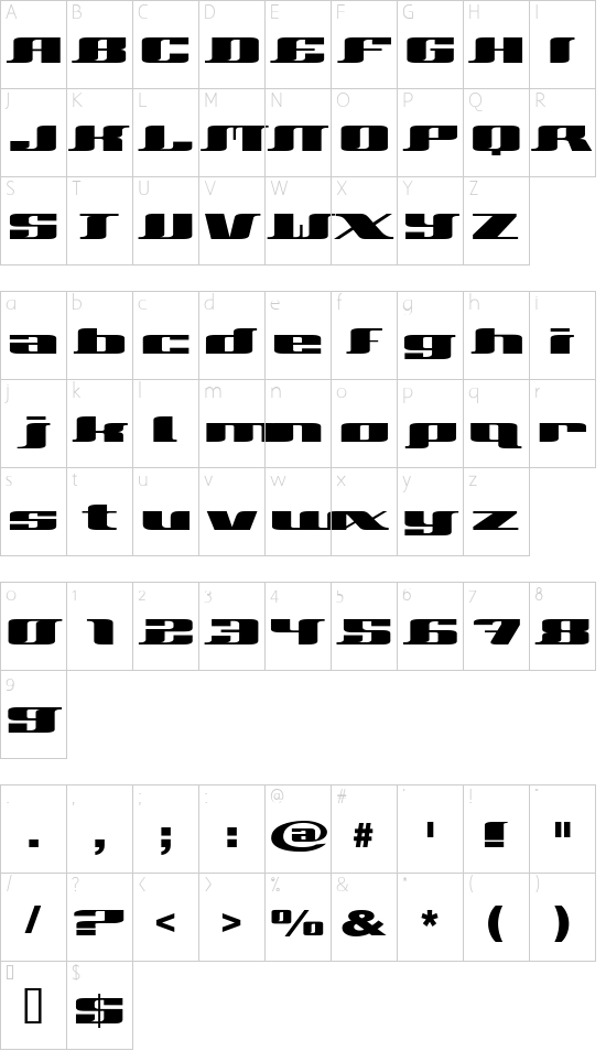 Schriftzeichen Karte
