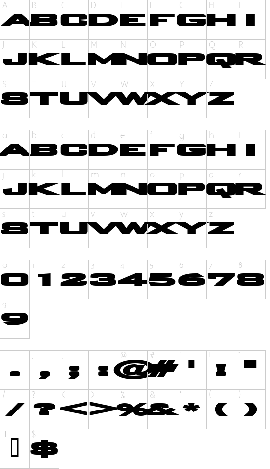 Schriftzeichen Karte