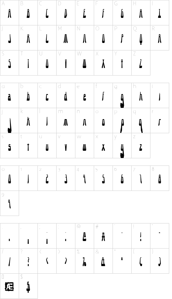Schriftzeichen Karte