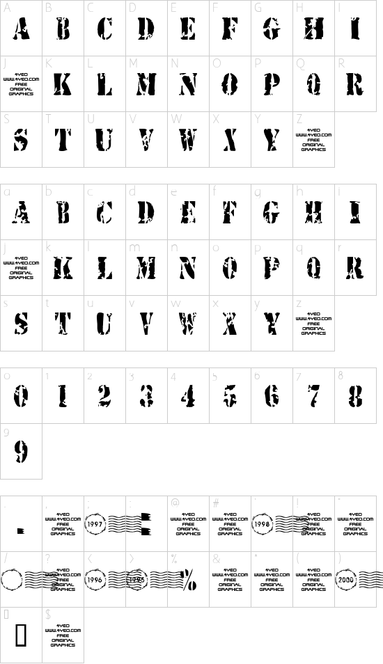 Schriftzeichen Karte