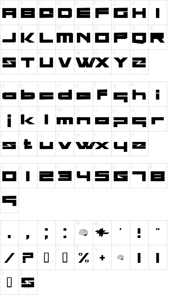 Schriftzeichen Karte