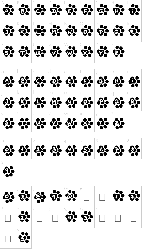 Schriftzeichen Karte