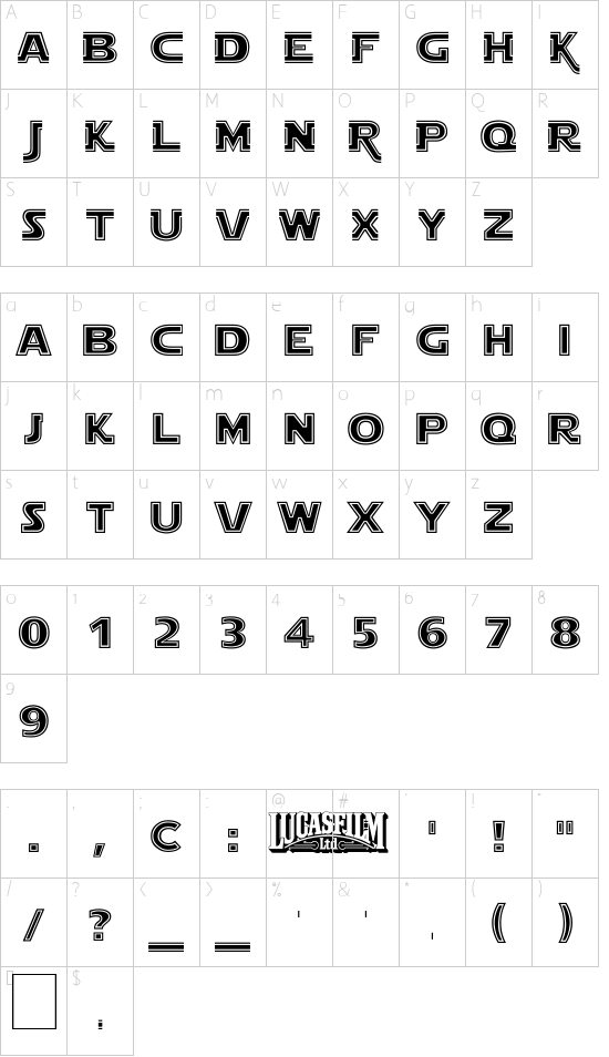 Schriftzeichen Karte