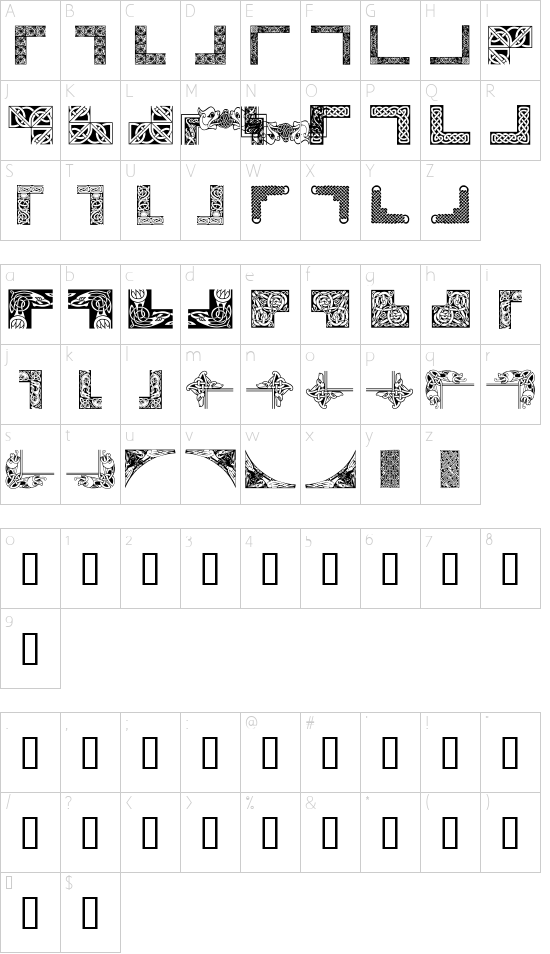 Schriftzeichen Karte