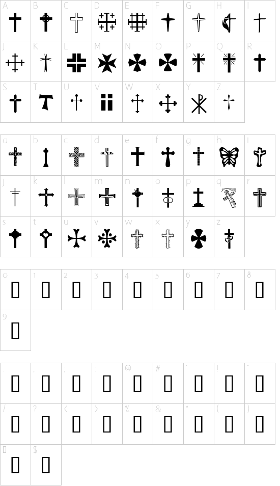 Schriftzeichen Karte