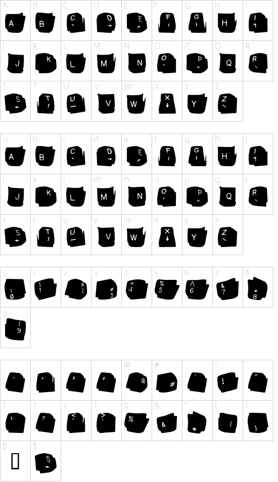 Schriftzeichen Karte