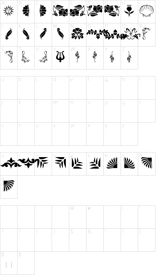 Schriftzeichen Karte