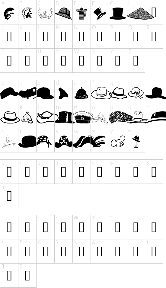 Schriftzeichen Karte