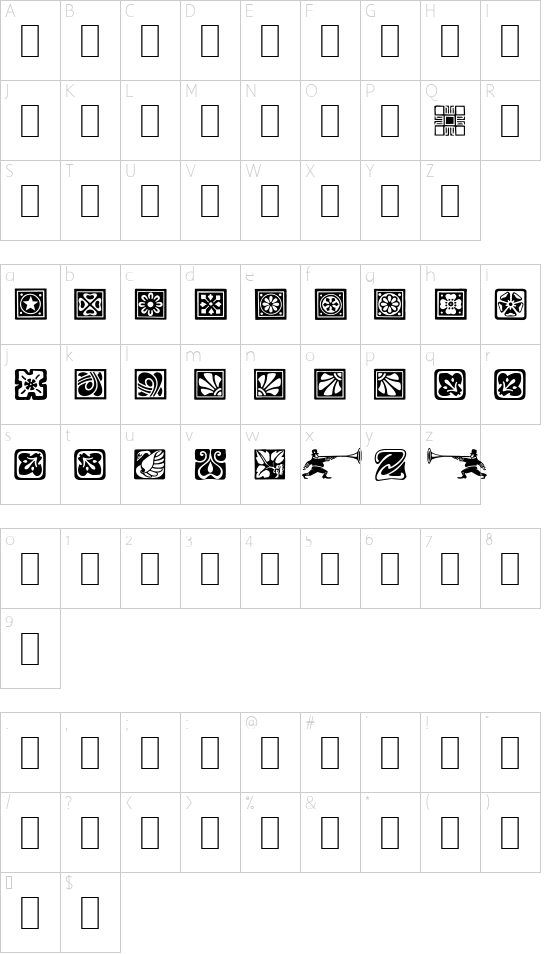 Schriftzeichen Karte