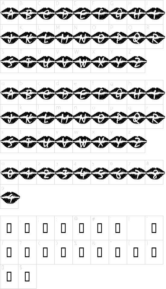 Schriftzeichen Karte