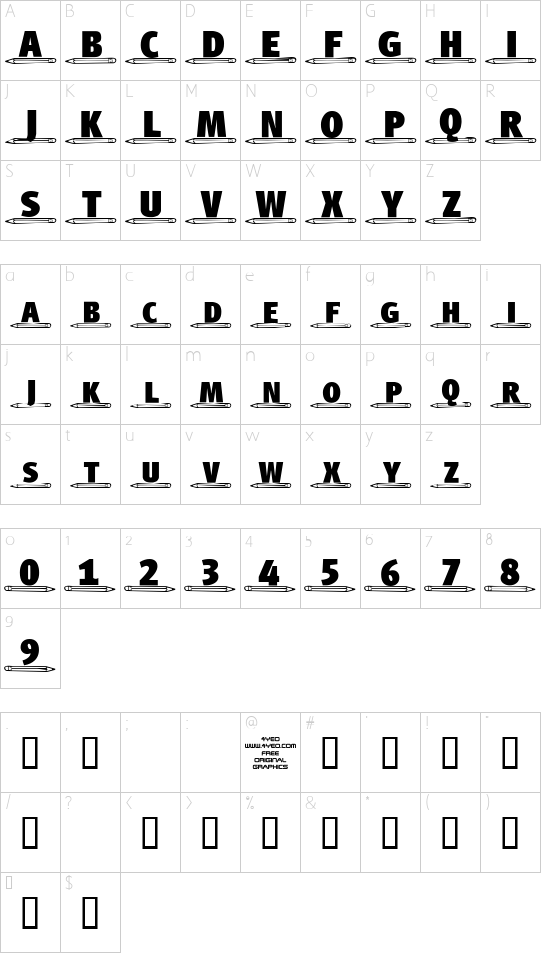 Schriftzeichen Karte