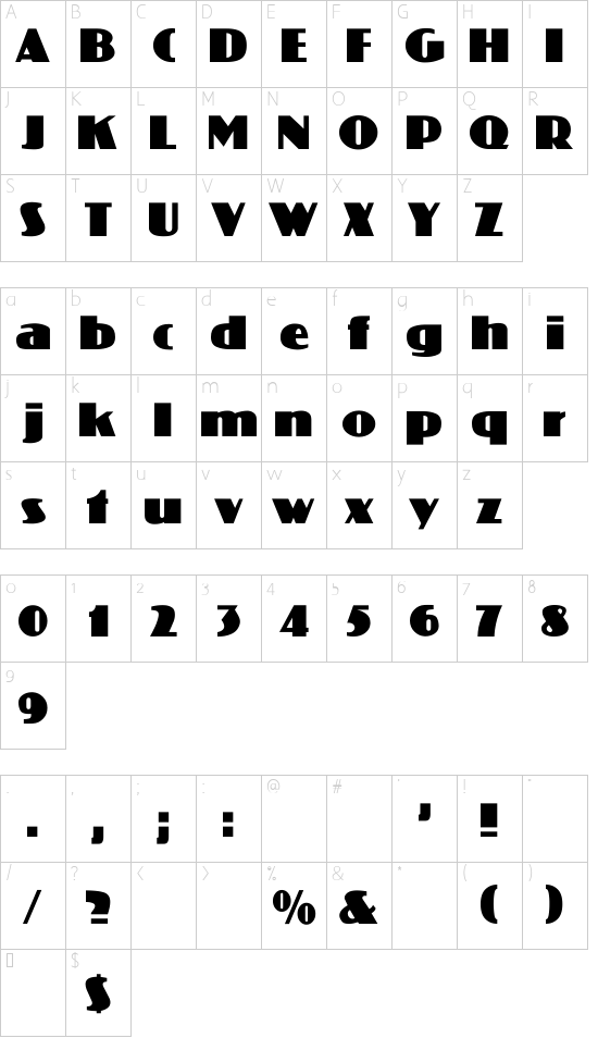 Schriftzeichen Karte