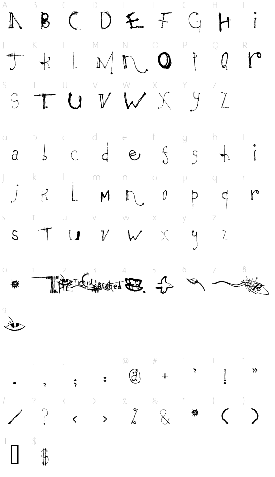 Schriftzeichen Karte