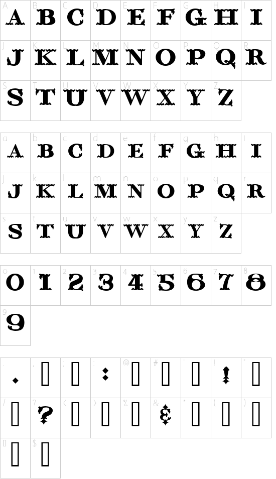 Schriftzeichen Karte
